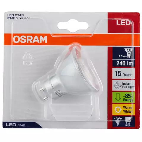 OSRAM LED STAR PAR16 35 36 GRAD 4,5W GU10