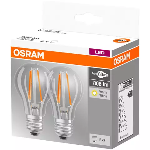 OSRAM LED FILAMENT 6W E27 A60 2-PACK