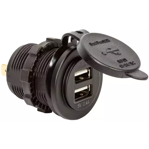 USB-UTTAG 6-30V -> 5V-4.8A 2-PORT